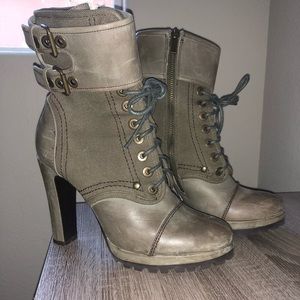 Combat heels booties